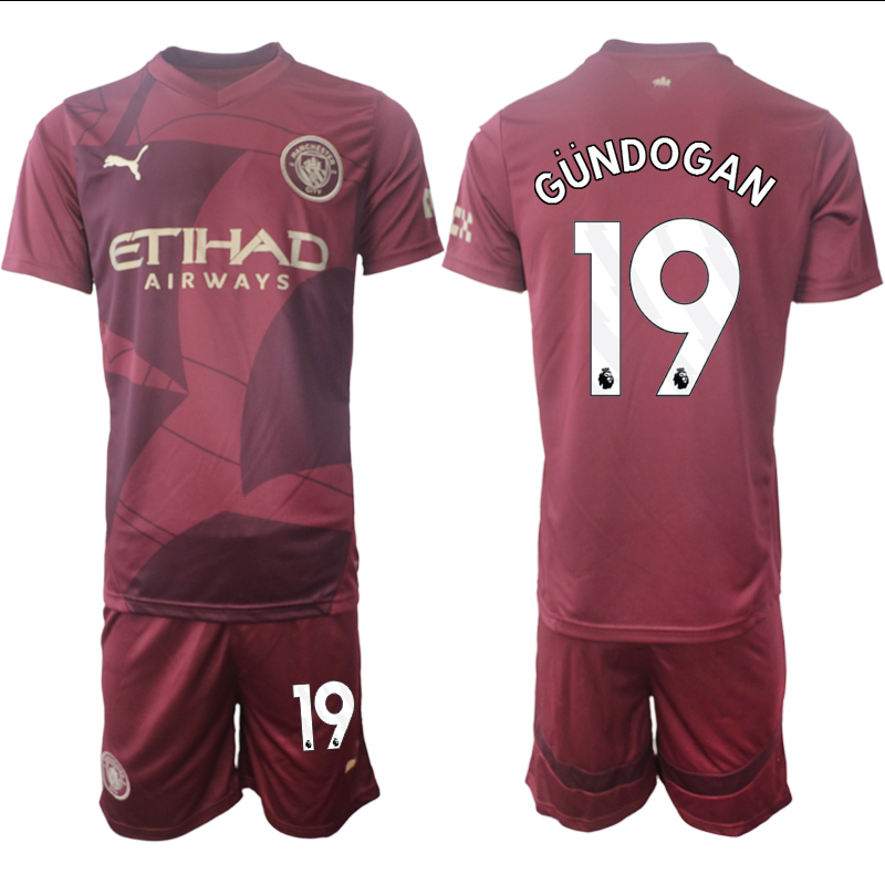 Men 2024-2025 Club Manchester City away red #19 Soccer Jerseys